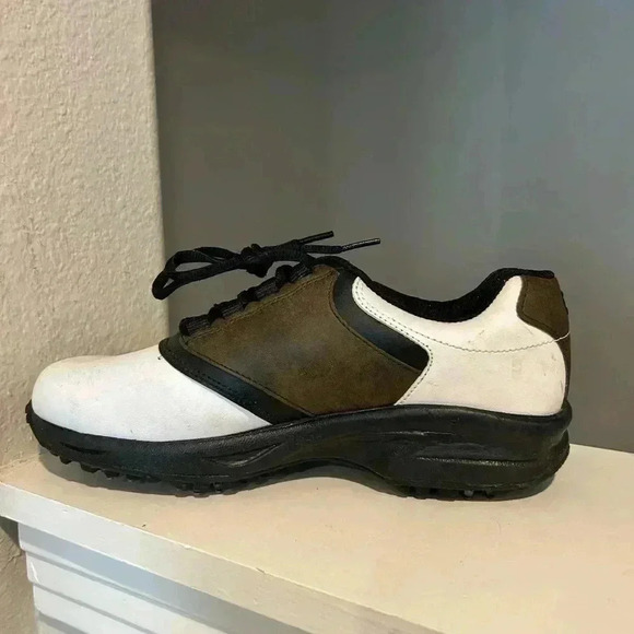 FootJoy Soft Spike Oxford Golf Cleat Shoe 45020 White Leather Youth Size 6Y - Picture 3 of 11